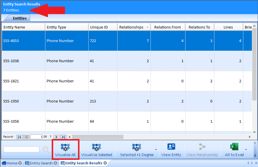 Entity Search Results Entity Search Results